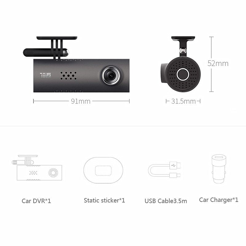 Car Dash Smart WiFi DVR 130 Degree Wireless