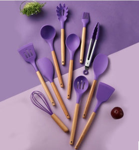 Silicone Kitchenware Cooking Utensils Set Heat Resistant Kitchen Non-Stick Cooking Utensils Baking Tools