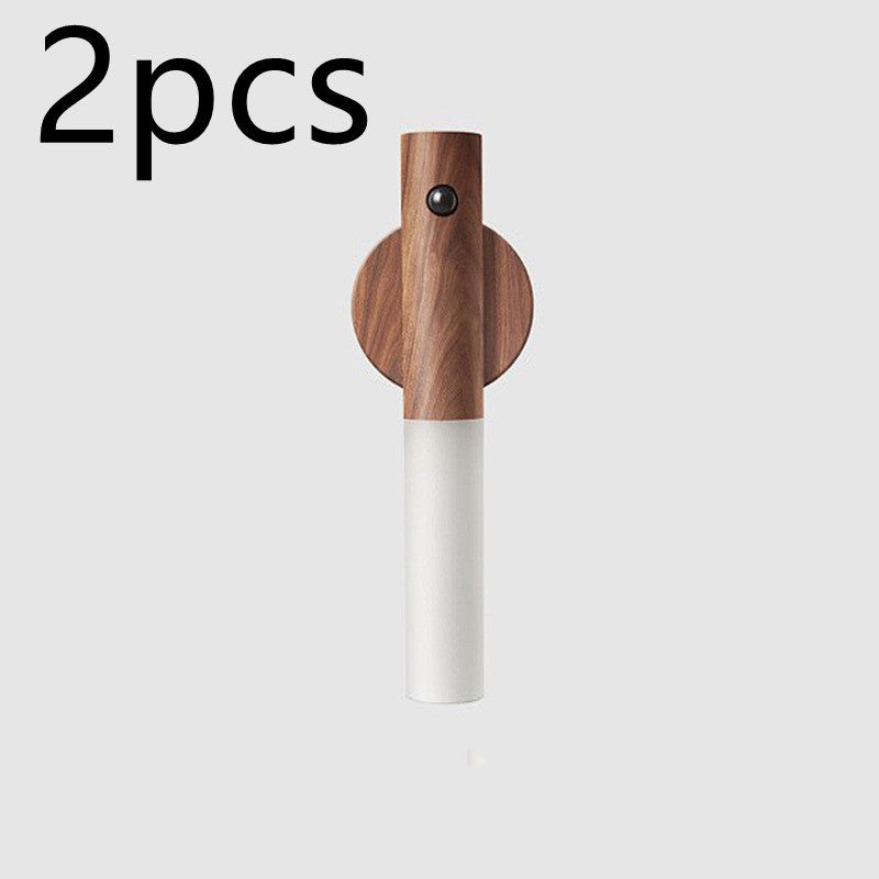 Auto LED USB Magnetic Wood Wireless Night