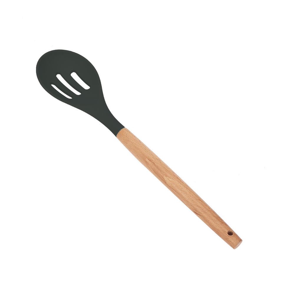 Wooden Handle Silicone Cooking Utensils Set