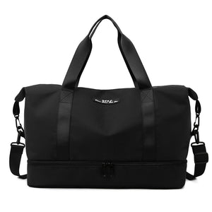 Large Capacity Travel Duffle Bag With Shoes Compartment Portable Sports Gym Fitness Waterfproof Shoulder Bag Weekender Overnight Handbag Women