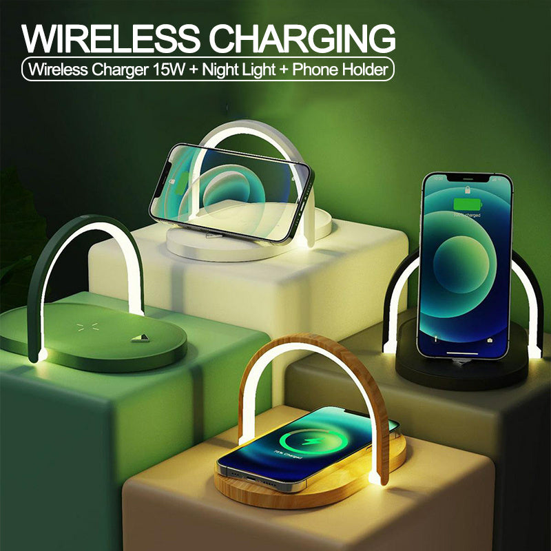 3 In 1 Foldable Wireless Charger Night Light Wireless Charging Station Light